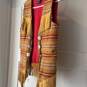 VINTAGE 80’s/90’s western Striped Fringe Vest